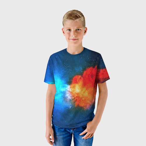 Детская футболка 3D Столкновение космоса, цвет 3D печать - фото 3
