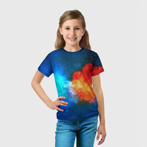 Детская футболка 3D Столкновение космоса, цвет 3D печать - фото 5