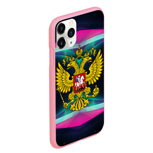 Чехол для iPhone 11 Pro Max матовый Герб России, цвет баблгам - фото 3