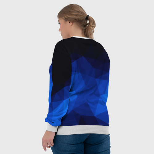 Женский свитшот 3D Синие полигоны, цвет 3D печать - фото 7