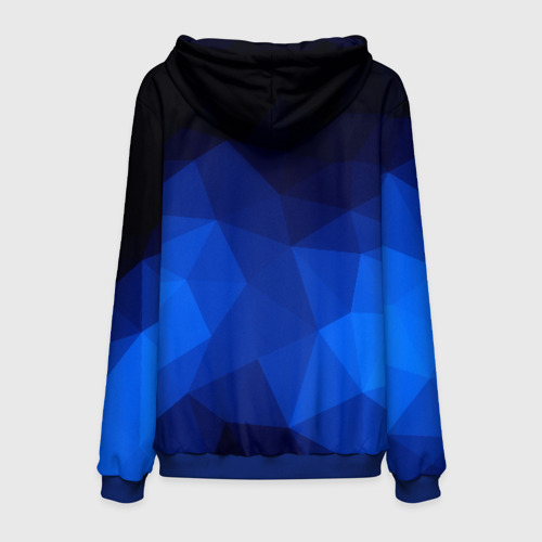 Мужская толстовка 3D Синие полигоны, цвет синий - фото 2