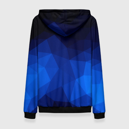 Женский костюм с толстовкой 3D Синие полигоны, цвет черный - фото 2
