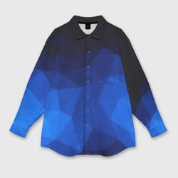 Женская рубашка oversize 3D Синие полигоны