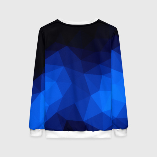 Женский свитшот 3D Синие полигоны, цвет 3D печать - фото 2