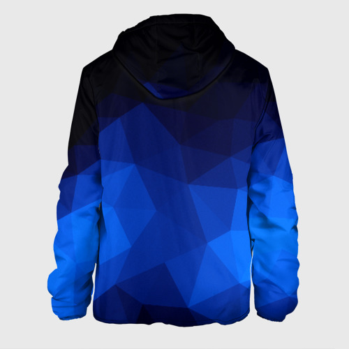 Мужская куртка 3D Синие полигоны, цвет 3D печать - фото 2