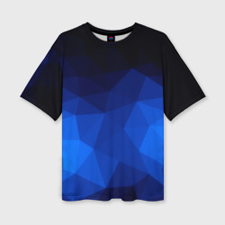 Женская футболка oversize 3D Синие полигоны