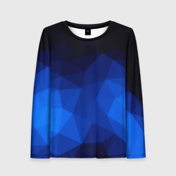 Женский лонгслив 3D Синие полигоны