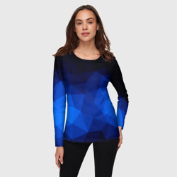 Женский лонгслив 3D Синие полигоны - фото 2