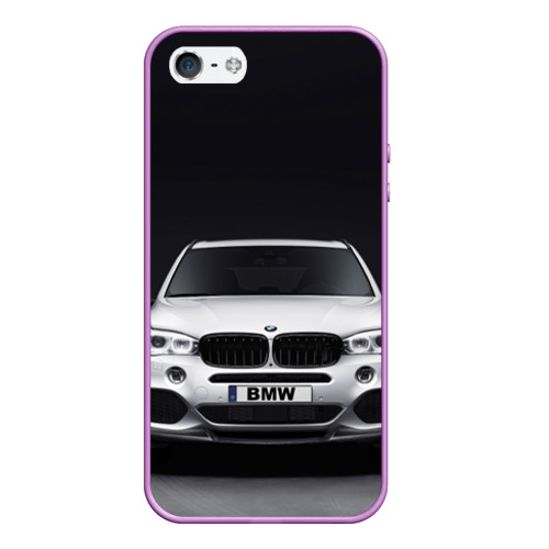 Чехол для iPhone 5/5S матовый BMW X5, цвет сиреневый
