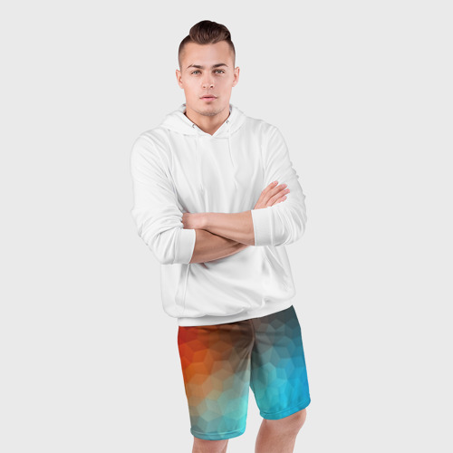 Мужские шорты спортивные Битва абстракций, цвет 3D печать - фото 5