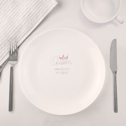 Набор: тарелка + кружка Королевы рождаются в апреле - фото 2