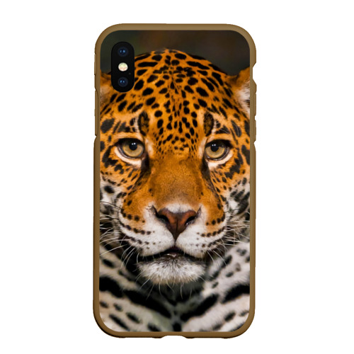 Чехол для iPhone XS Max матовый Jaguar, цвет коричневый