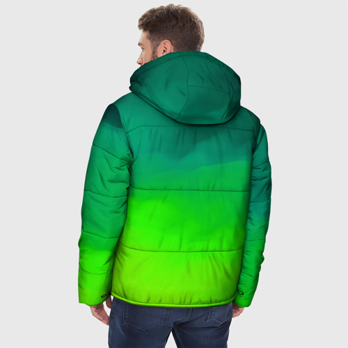 Мужская зимняя куртка 3D с принтом Кислотный цвет, вид сзади #2