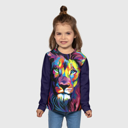 Детский лонгслив 3D Красочный лев - фото 2