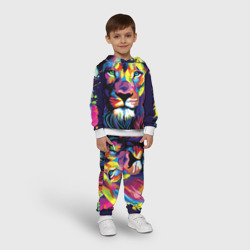Детский костюм с толстовкой 3D Красочный лев - фото 2