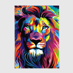 Постер Красочный лев