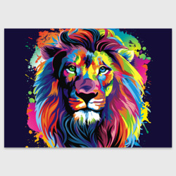 Поздравительная открытка Красочный лев