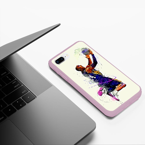 Чехол для iPhone 7Plus/8 Plus матовый Kobe Bryant, цвет розовый - фото 5