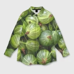 Женская рубашка oversize 3D Крыжовник