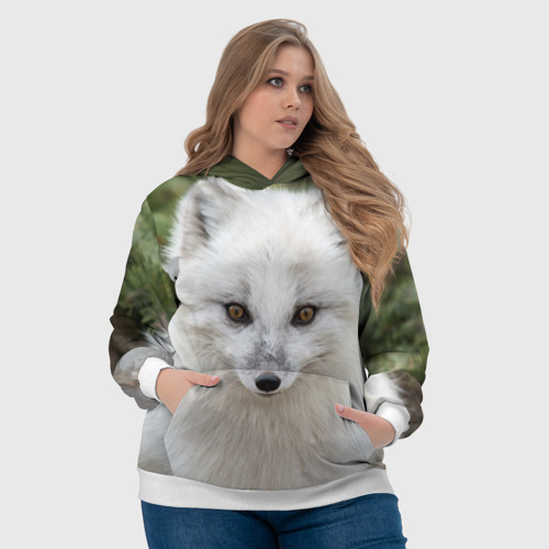 Женская толстовка 3D White Fox, цвет 3D печать - фото 6