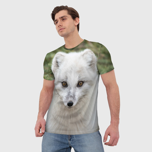 Мужская футболка 3D White Fox, цвет 3D печать - фото 3