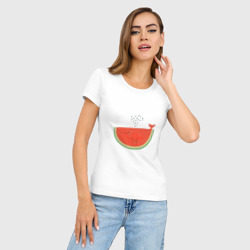 Женская футболка хлопок Slim Кит Арбуз - фото 2