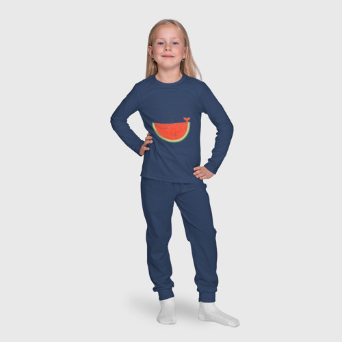 Детская пижама с лонгсливом хлопок Кит Арбуз, цвет темно-синий - фото 7