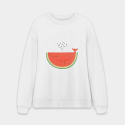 Мужской свитшот oversize без начеса хлопок Кит Арбуз