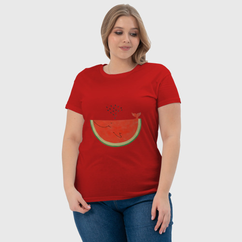 Женская футболка хлопок с принтом Кит Арбуз, фото #4