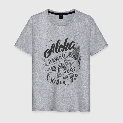 Мужская футболка хлопок Aloha, цвет меланж
