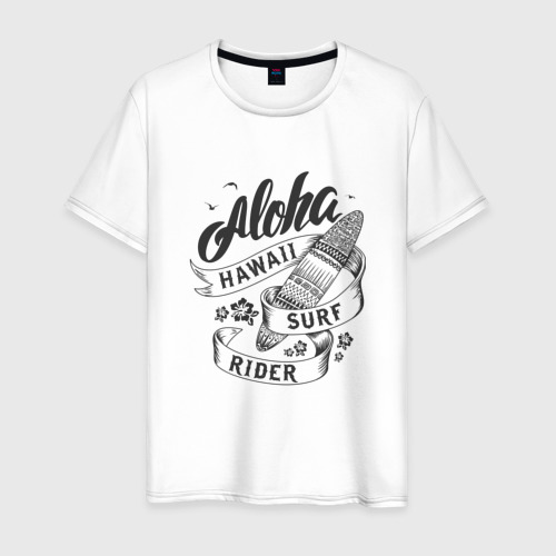 Мужская футболка хлопок Aloha, цвет белый
