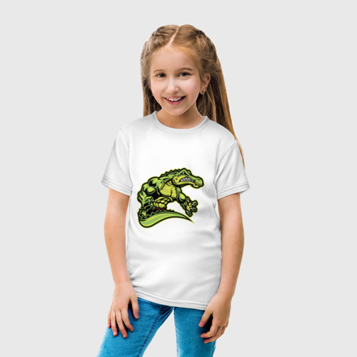 Детская футболка хлопок с принтом Крокодил, вид сбоку #3