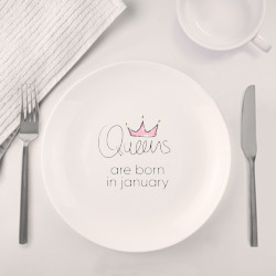 Набор: тарелка + кружка Королевы рождаются в январе - фото 2