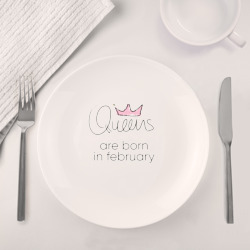 Набор: тарелка + кружка Королевы рождаются в феврале - фото 2