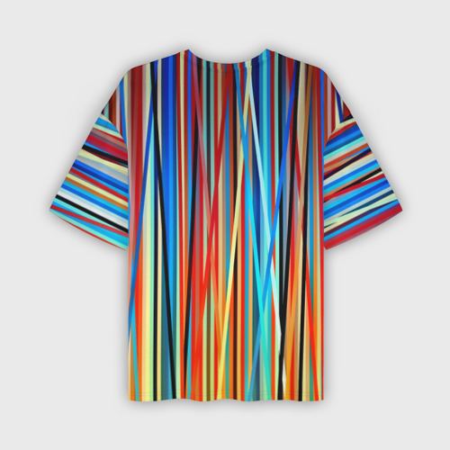 Мужская футболка oversize 3D Colored stripes, цвет 3D печать - фото 2