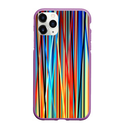 Чехол для iPhone 11 Pro матовый Colored stripes