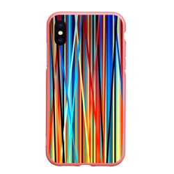 Чехол для iPhone XS Max матовый Colored stripes