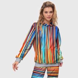 Женский костюм с толстовкой 3D Colored stripes - фото 2