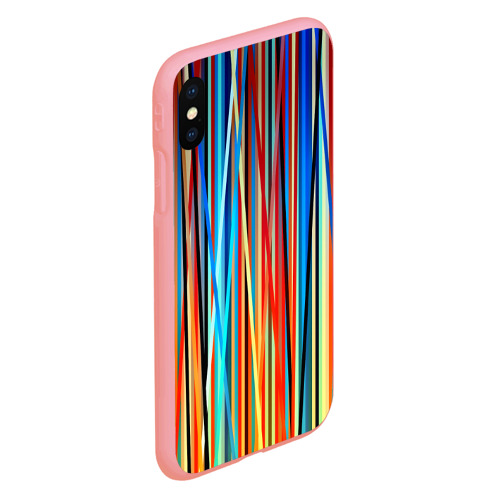 Чехол для iPhone XS Max матовый Colored stripes, цвет баблгам - фото 3