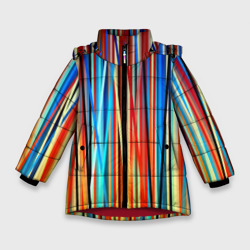 Зимняя куртка для девочек 3D Colored stripes