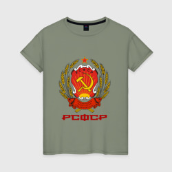 Женская футболка хлопок Большой герб РСФСР