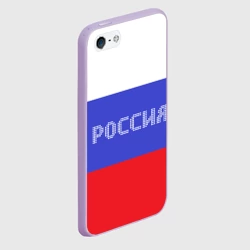 Чехол для iPhone 5/5S матовый Флаг России с надписью - фото 2