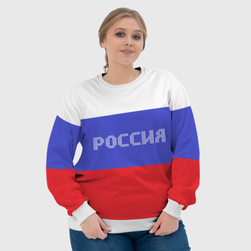 Женский свитшот 3D Флаг России с надписью, цвет 3D печать - фото 6
