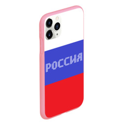 Чехол для iPhone 11 Pro Max матовый Флаг России с надписью - фото 2