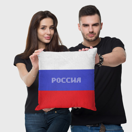 Подушка 3D Флаг России с надписью - фото 3