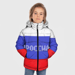 Зимняя куртка для мальчиков 3D Флаг России с надписью - фото 2