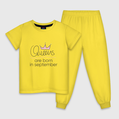 Детская пижама хлопок Королевы рождаются в сентябре, цвет желтый
