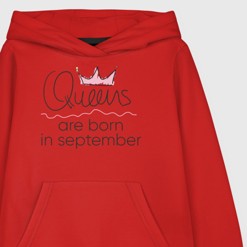Детская толстовка хлопок Королевы рождаются в сентябре, цвет красный - фото 3