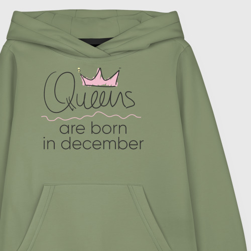 Детская толстовка хлопок Королевы рождаются в декабре, цвет авокадо - фото 3