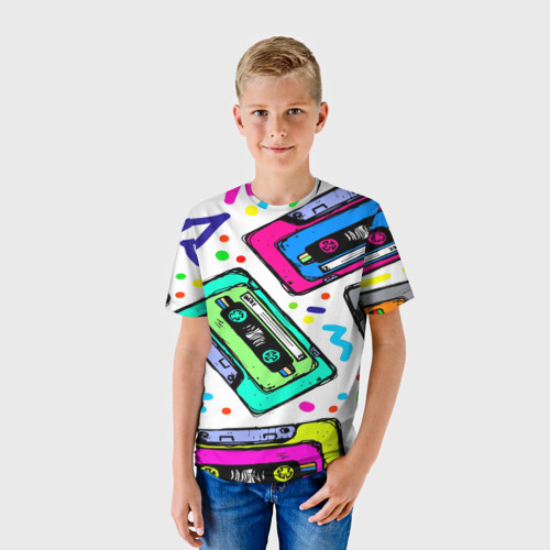 Детская футболка 3D Кассеты, цвет 3D печать - фото 3